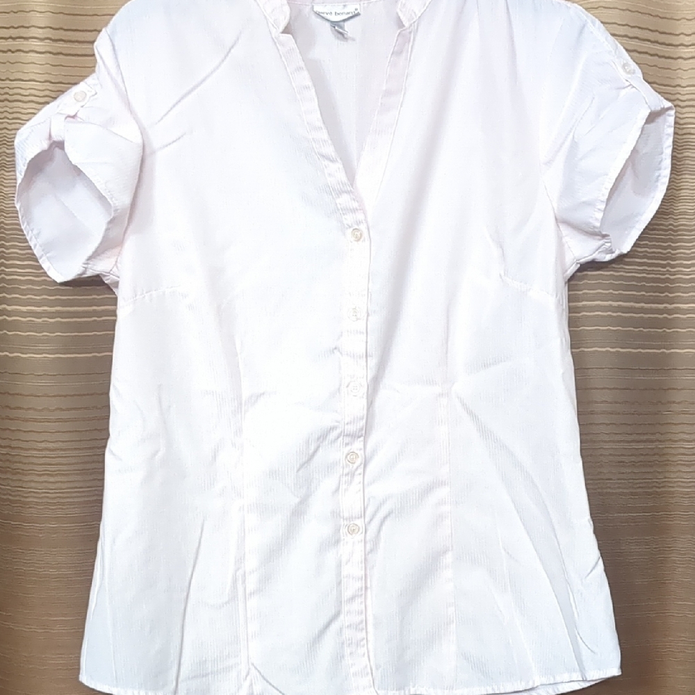 Harve Benard Soft White Short Sleeve Button-Down Shirt